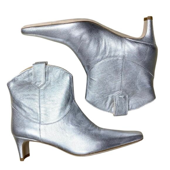 Staud Western Wally Bootie In Silver 7 NWOB - Picture 1 of 8